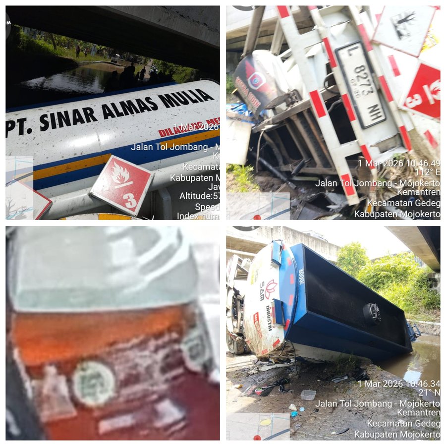 Diduga Kelebihan Muatan Tangki Biru Putih Milik Pt. Sinar Almas Mulia 