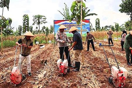 Polres Kendal Tanam Jagung Serentak di Kedungsuren Dukung Program Keta